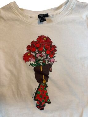 Forever 21 Kids x Ron Bass For The Culture Graphic Tee White Size L 11/12